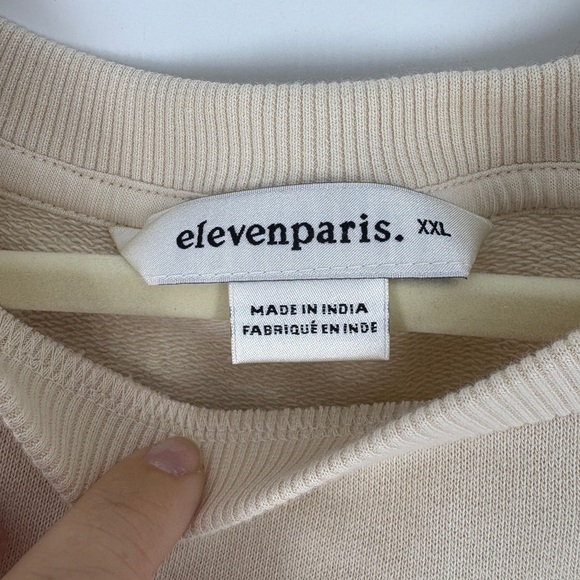 ELEVENPARIS Mens Sweatshirt Rich Kids From Paris Beige Long Sleeve Cotton 2XL - Picture 3 of 8